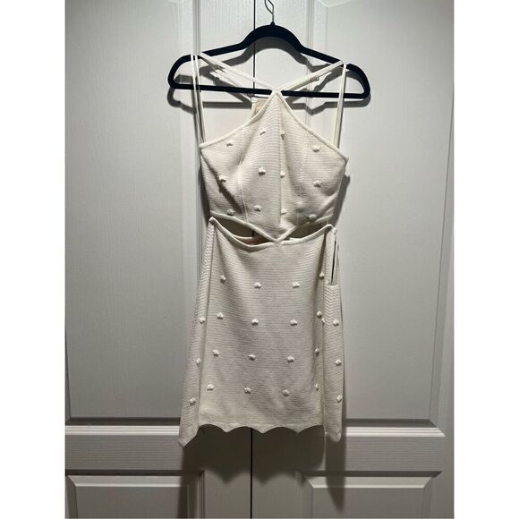 PAOLA BERNARDI Eva  Knit Mini Halter Dress with Cutout side Size S NWT $430 - Picture 5 of 8